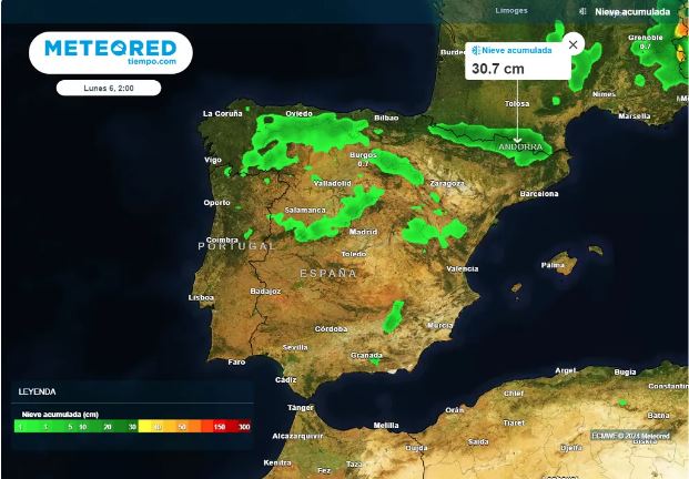 Meteored nevadas mayo