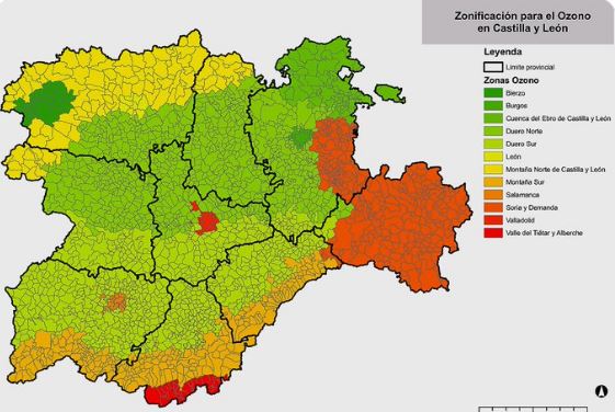 Ozono provincia de Burgos