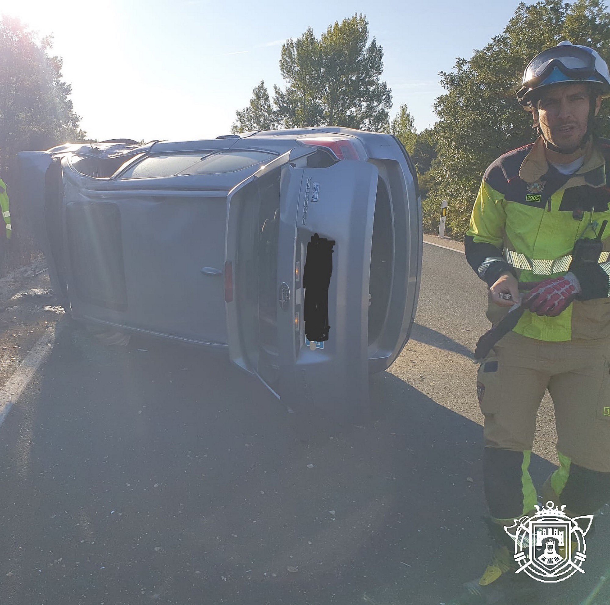 Bomberos accidente Urbel del Castillo