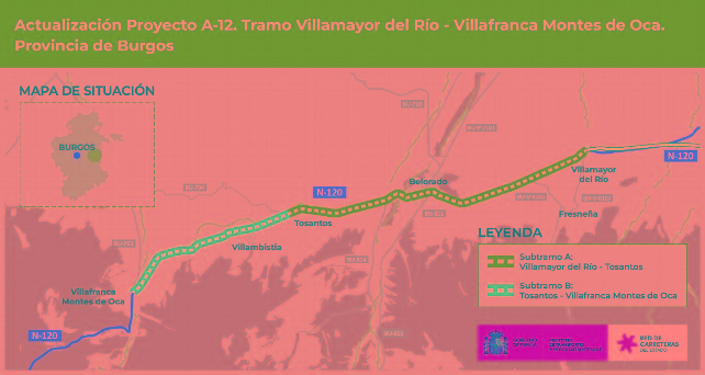 Un proyecto de 2,8 millones de euros para construir el nuevo tramo de la A-12 entre Villamayor del Río y Villafranca Montes de Oca