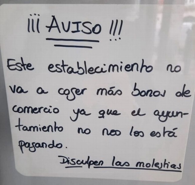 Enfado de comerciantes con los bonos