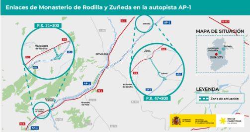 enlaces de Monasterio de Rodilla y Zuñeda en la AP-1