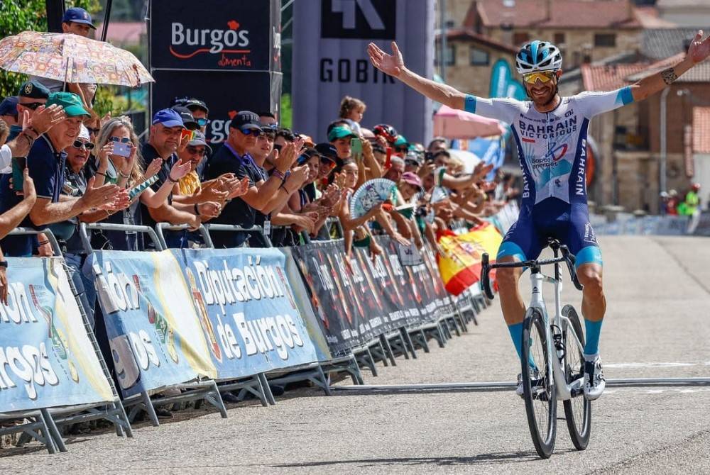 caruso entra en la meta vuelta a burgos